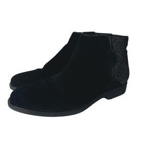 Bos & Co Booties Black Rural Leather Suede Waterproof Animal Leopard 40 9.5